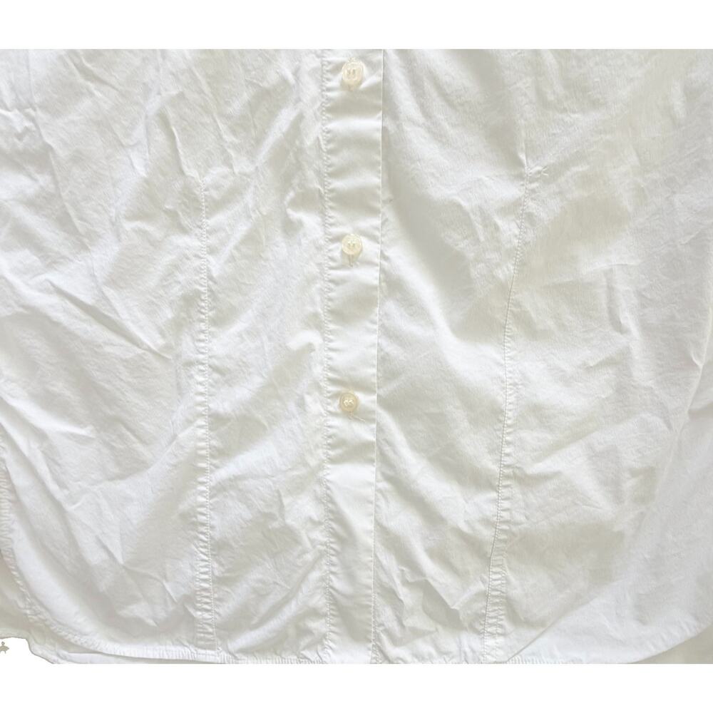 COS Women's White Cotton Stretch Front Darted Collared Long Sleeve Shirt Sz 4 - Picture 2 of 4